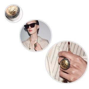 Zara MAXI RING GLITTER TEXTURE Size S 12